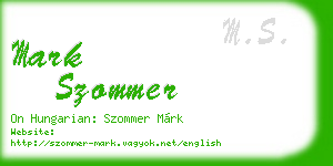 mark szommer business card
