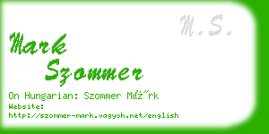 mark szommer business card